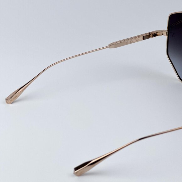 Valentino Women BRAND NEW Sunglasses Titanium Gold Grey Oversized Aviator - Picture 11 of 12